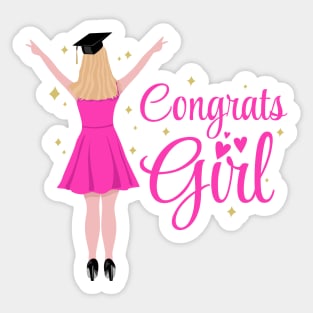 Girl Graduation Congrats Design Sticker